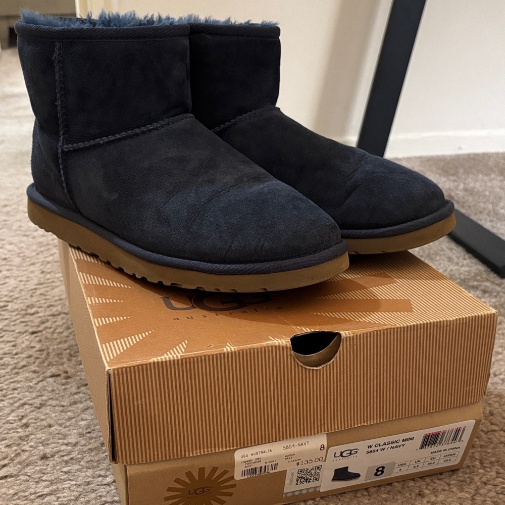 UGG Classic Mini Boots in Dark Blue size 8
